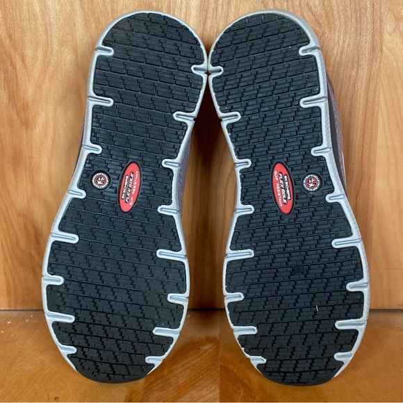 Womens 8 Skechers Slip Resistant Work Shoes Grey Pink SEF1508 - Picture 7 of 8